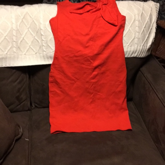 Size 2 petite little red sheath dress stretchy - Picture 2 of 3
